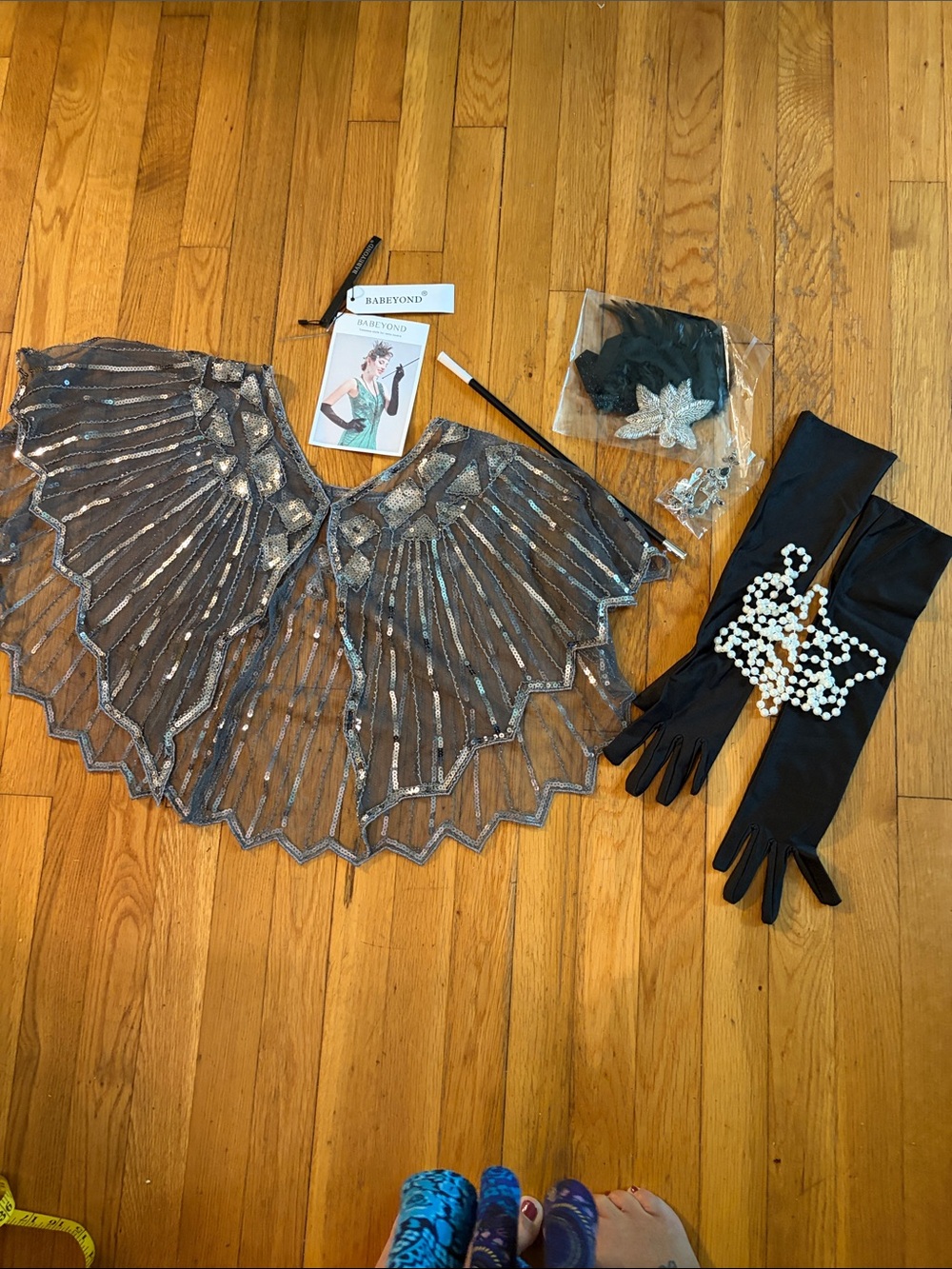 Flapper Costume Accessories Sequined Cape 1920s  Costume